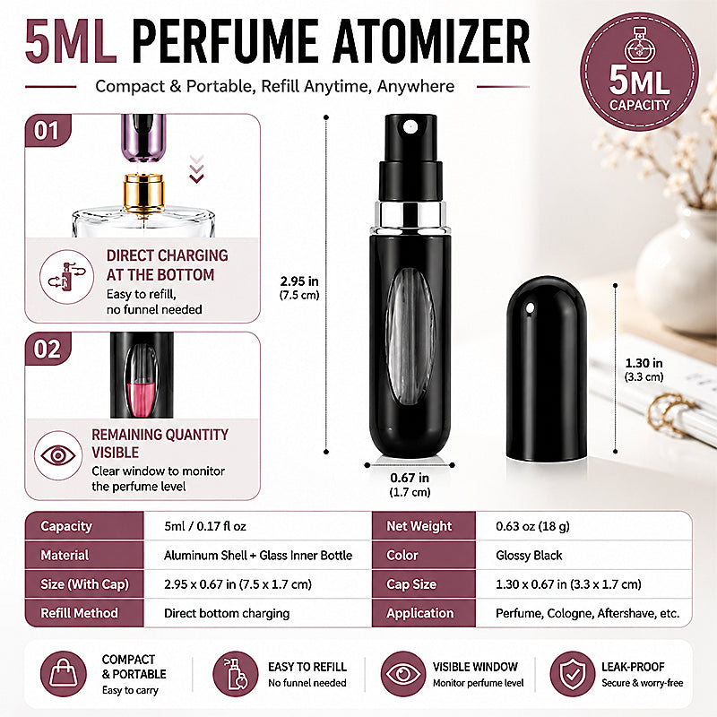 🌸 Portable refillable perfume spray bottle｜Free shipping