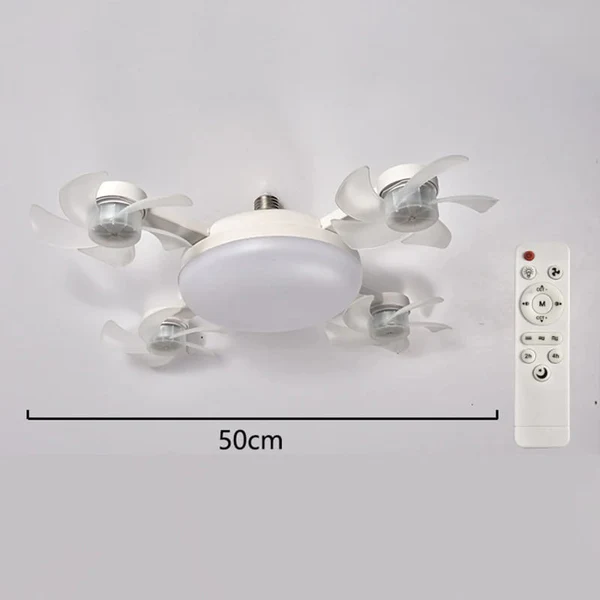 2-in-1 Silent LED Fan with Remote Control, Energy-Saving Cooling and Lighting Integrated Unit